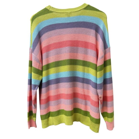 Torrid Sweater Large (Torrid 0) Harley Pastel Stripe Cotton Blend Crew Neck - Picture 6 of 12